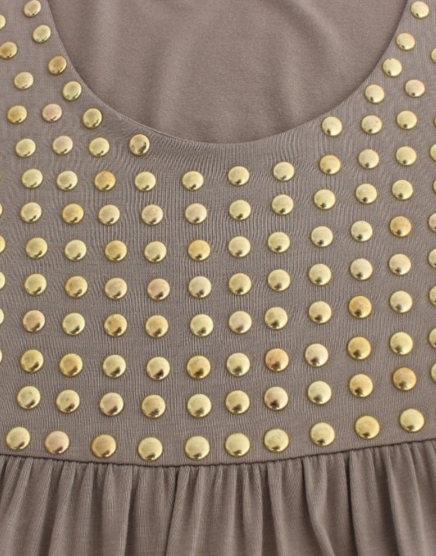 Roccobarocco Khaki studded sheath dress