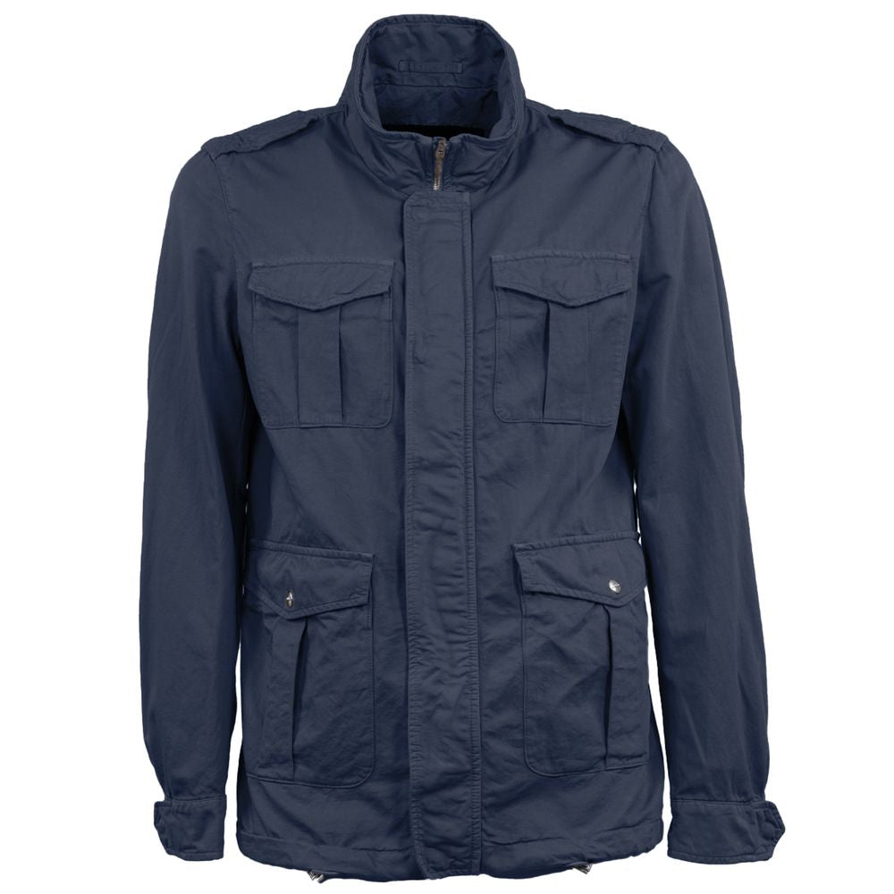 Herno Blue Linen Men Jacket