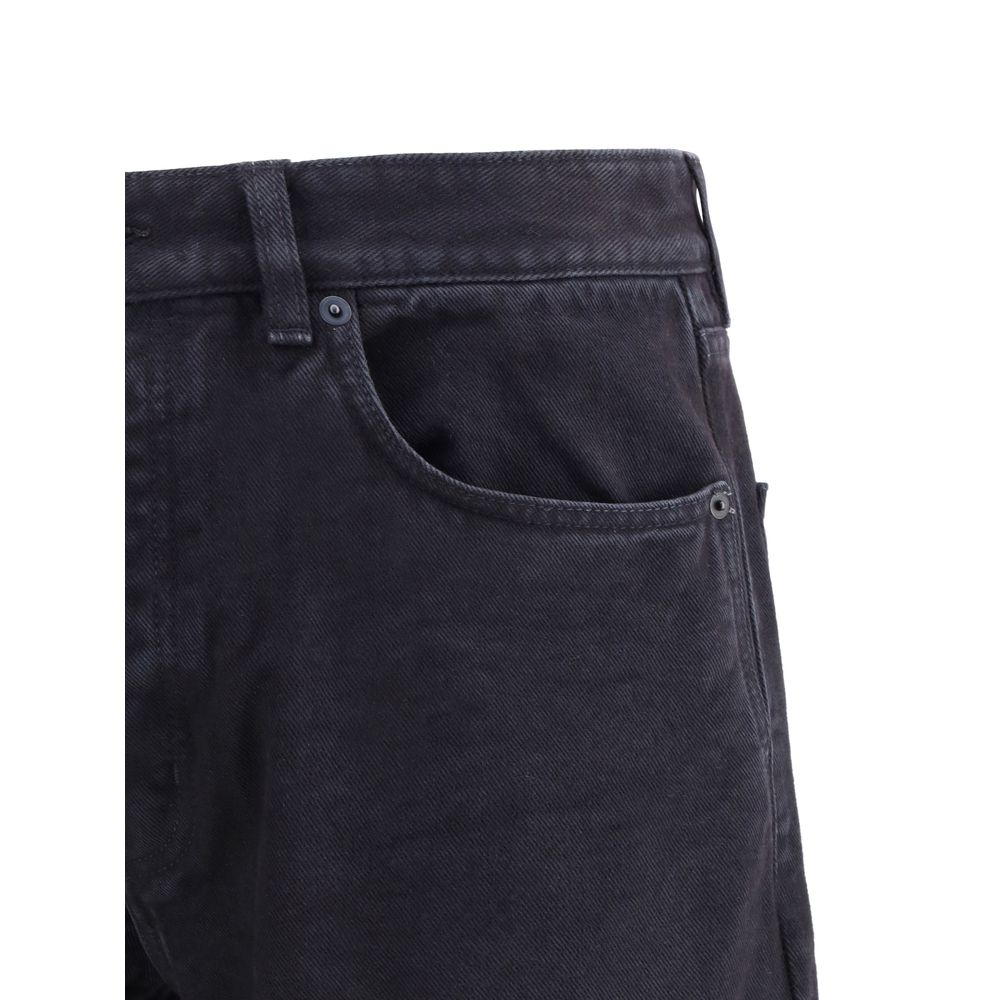Saint Laurent Black Cotton Straight-Leg Jeans