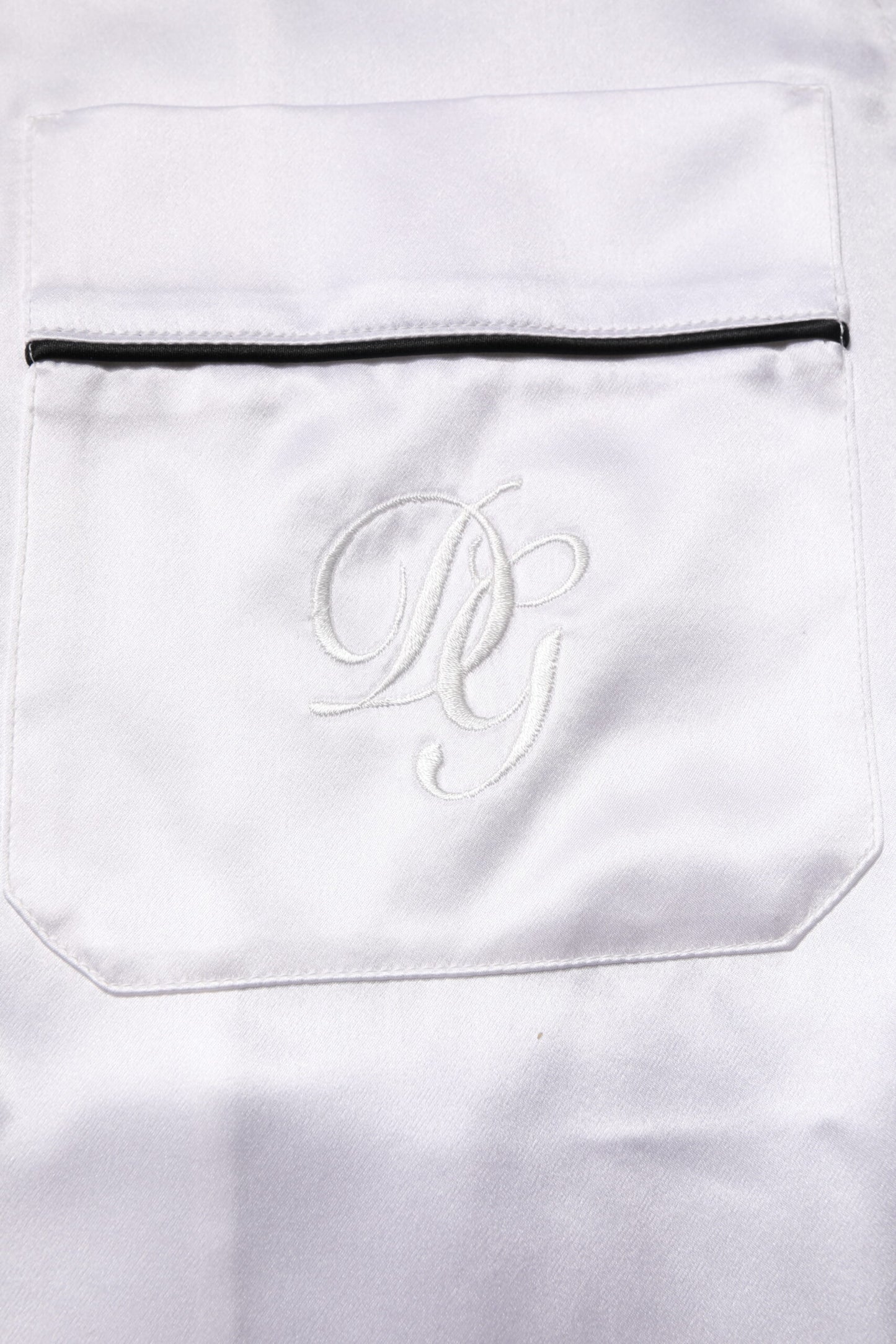 Dolce & Gabbana White Satin Silk Men Pajama Set Sleepwear