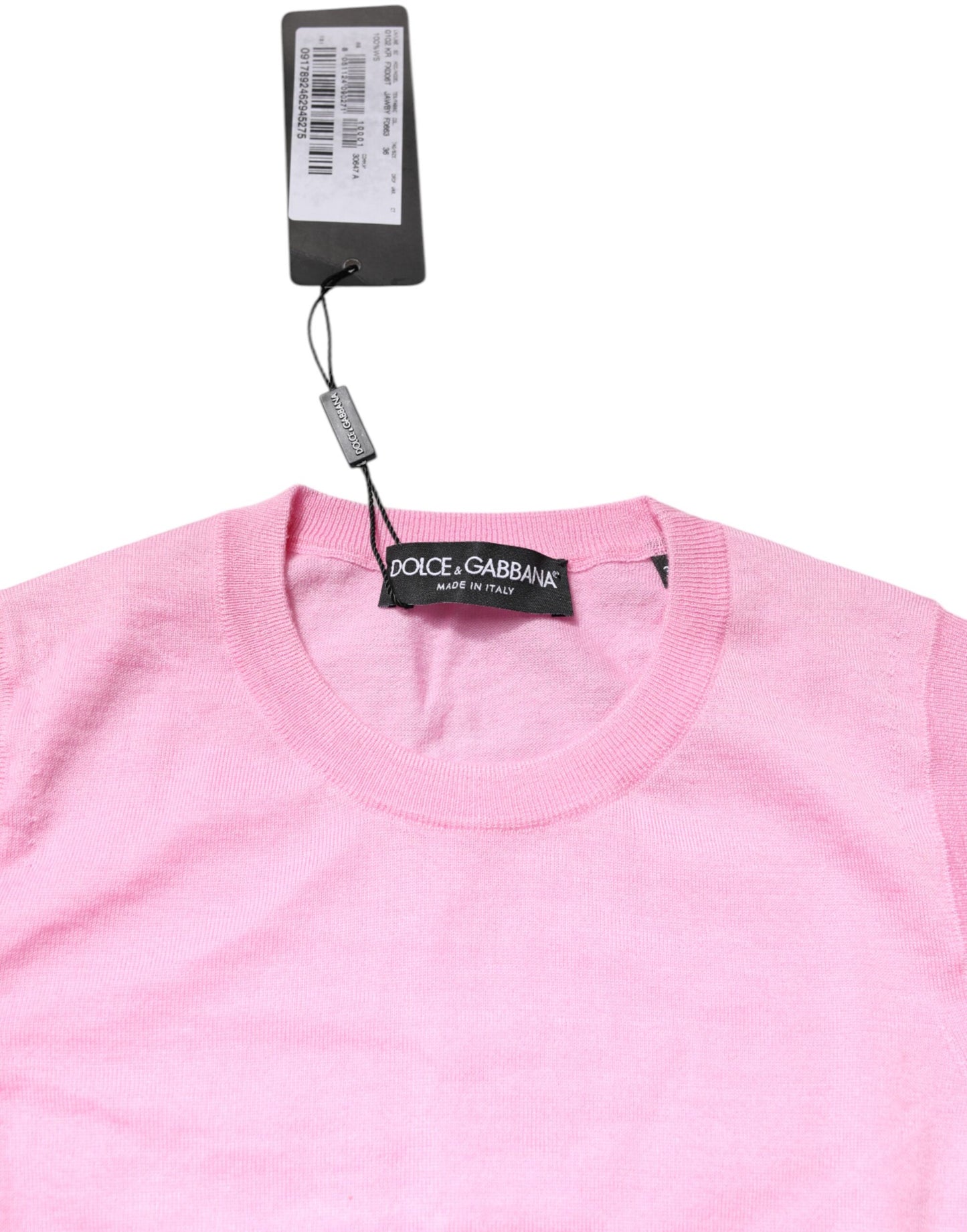 Dolce & Gabbana Pink Cashmere Round Neck Sleeveless Tank Top