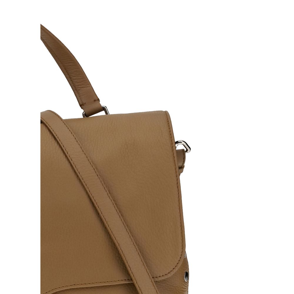 Zanellato Brown Calf Leather Bos Taurus Shoulder Bag