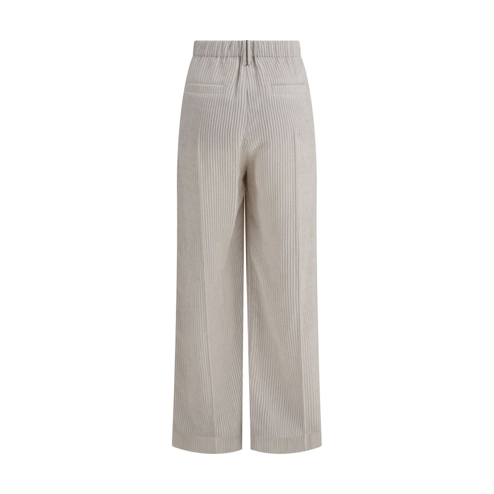 Brunello Cucinelli White Viscose Casual Pants