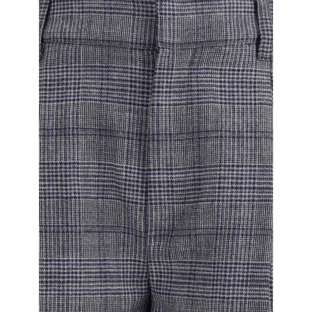 Brunello Cucinelli Gray Fleece Wool Casual Pants