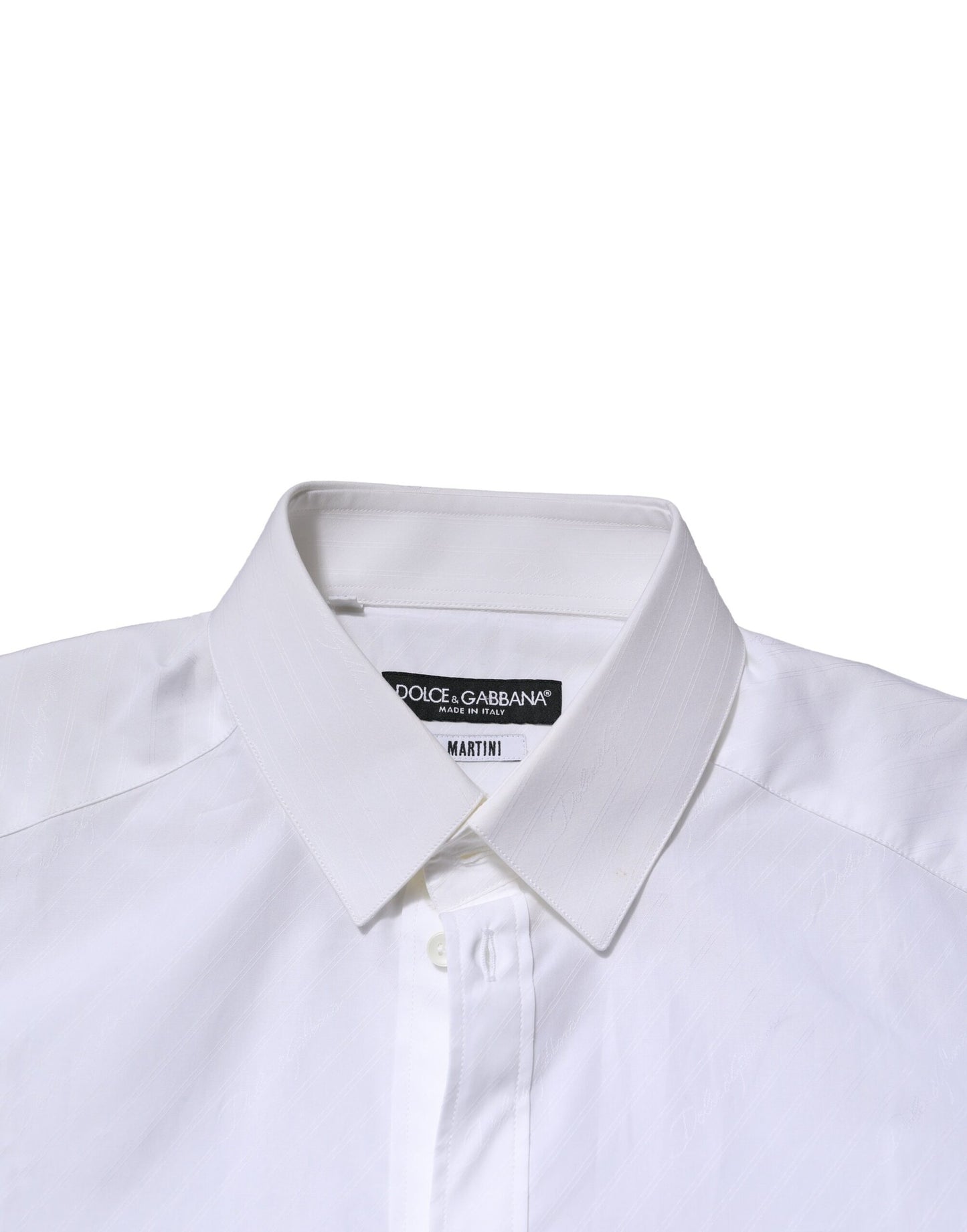 Dolce & Gabbana White MARTINI Long Sleeves Dress Formal Shirt