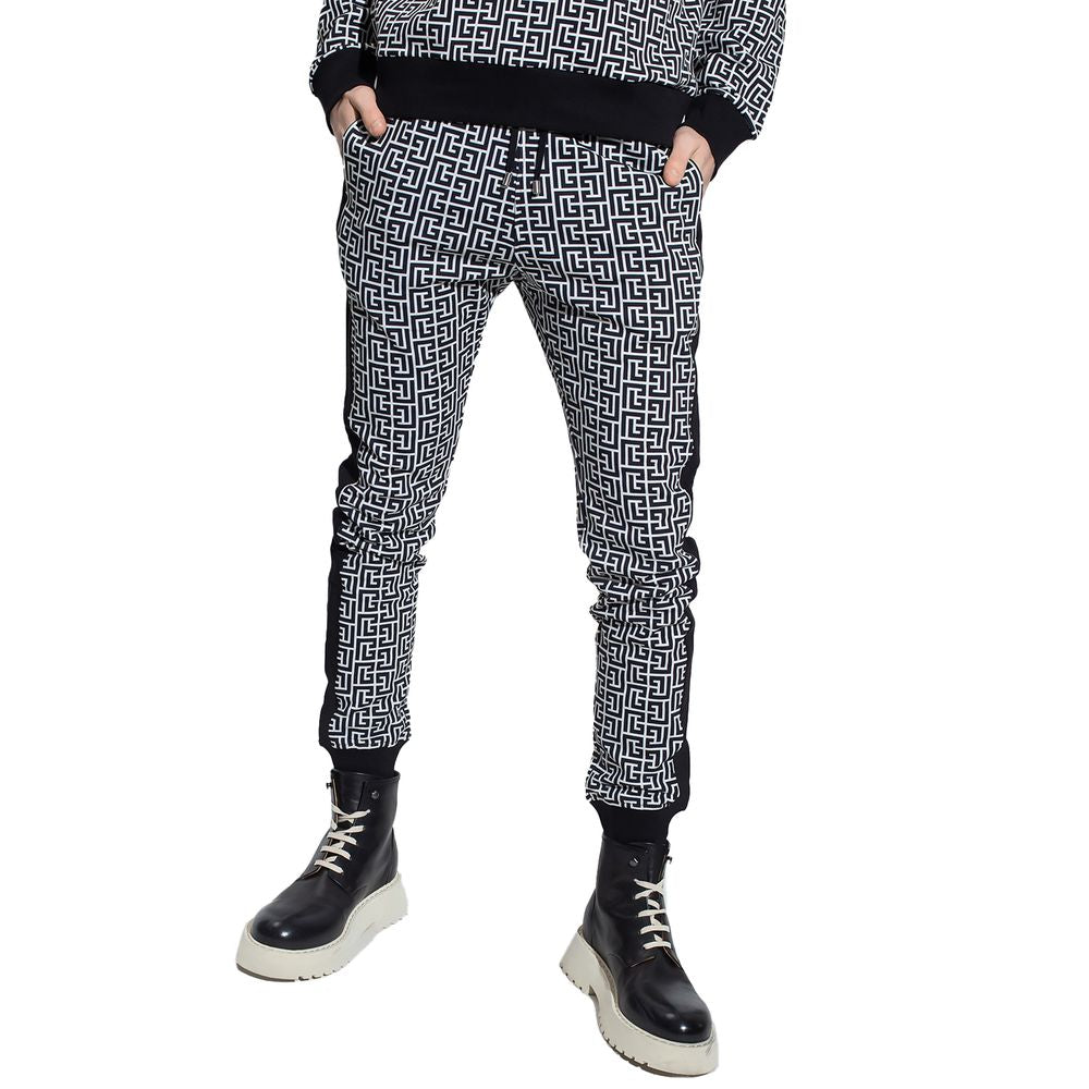 Balmain Black Cotton Men Sweatpant
