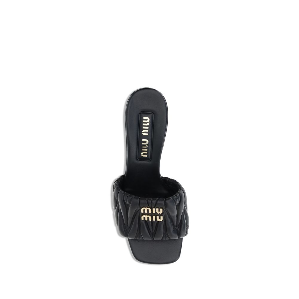 Miu Miu Black Lamb Ovis Aries Aries Stiletto Heel Sandals