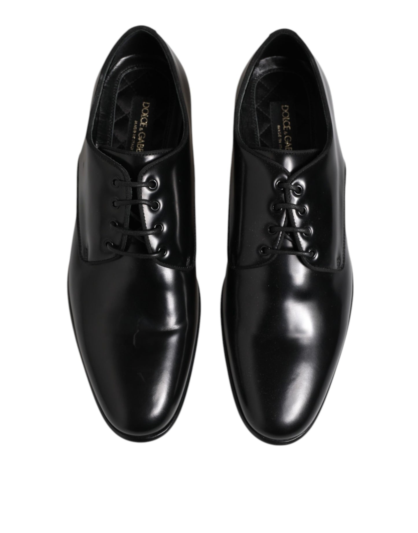 Dolce & Gabbana Black Leather Lace Up Derby Men Dress Shoes