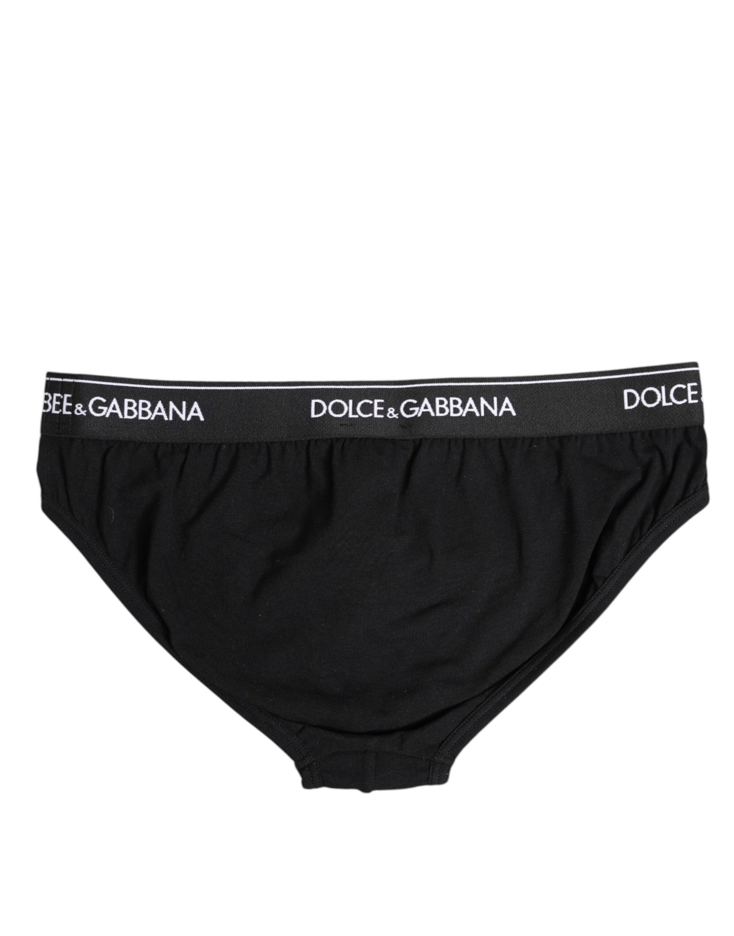 Dolce & Gabbana Black Cotton Stretch Regular Brief Underwear