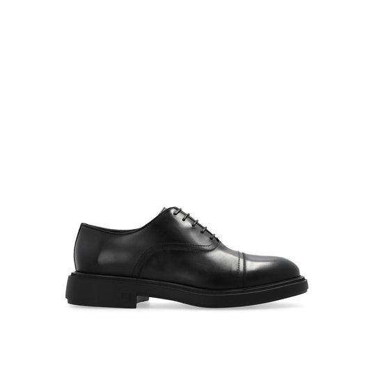 Salvatore Ferragamo Black Calfskin Oxfords And Derbies