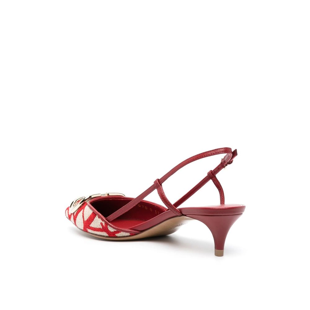 Valentino Garavani Red Leather Mid Heel Pumps
