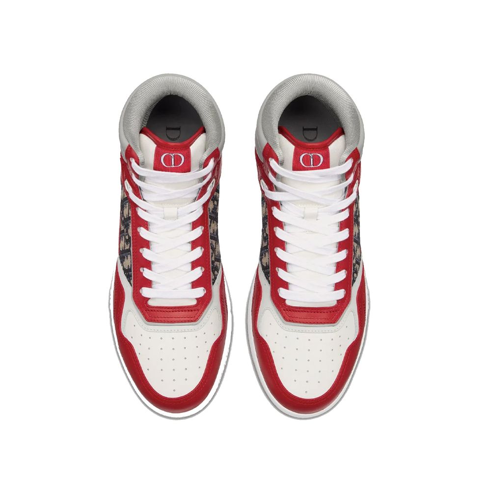 Dior Red Leather High Top Sneakers