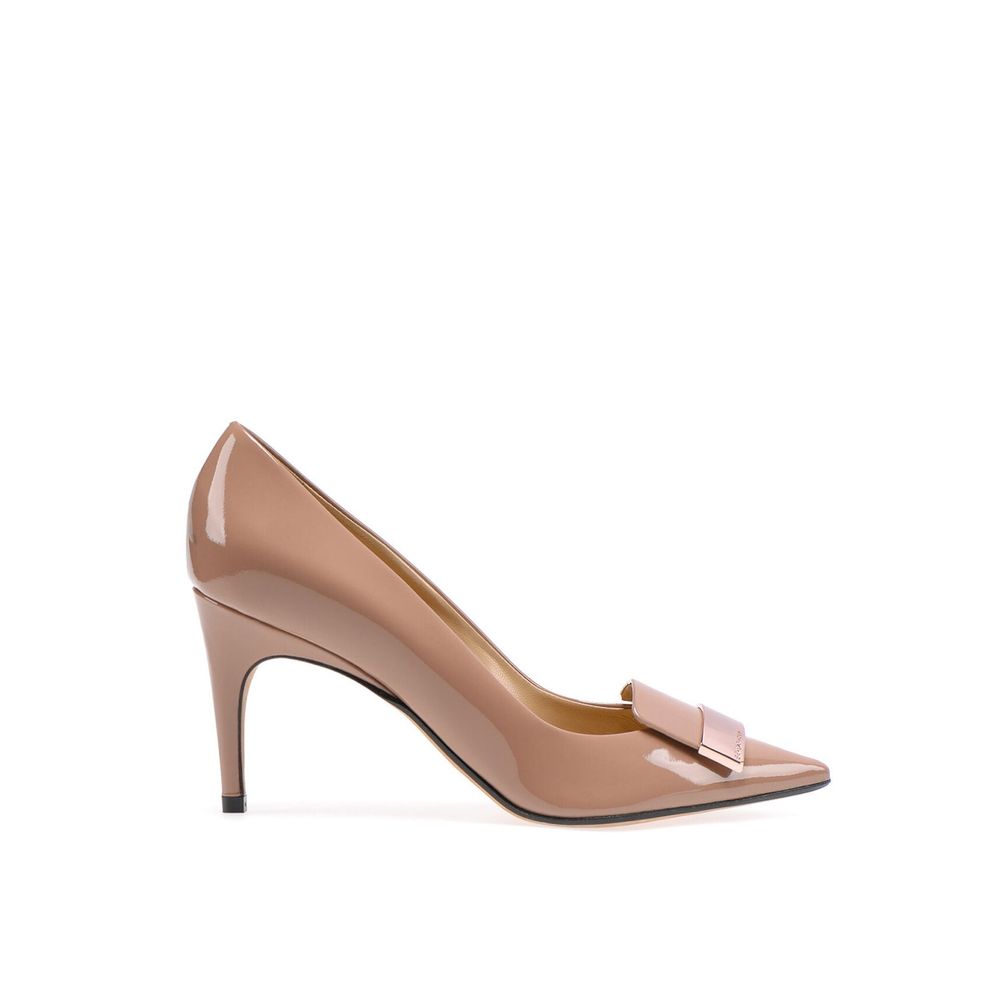 Sergio Rossi Beige Lamb Leather High Heel Pumps