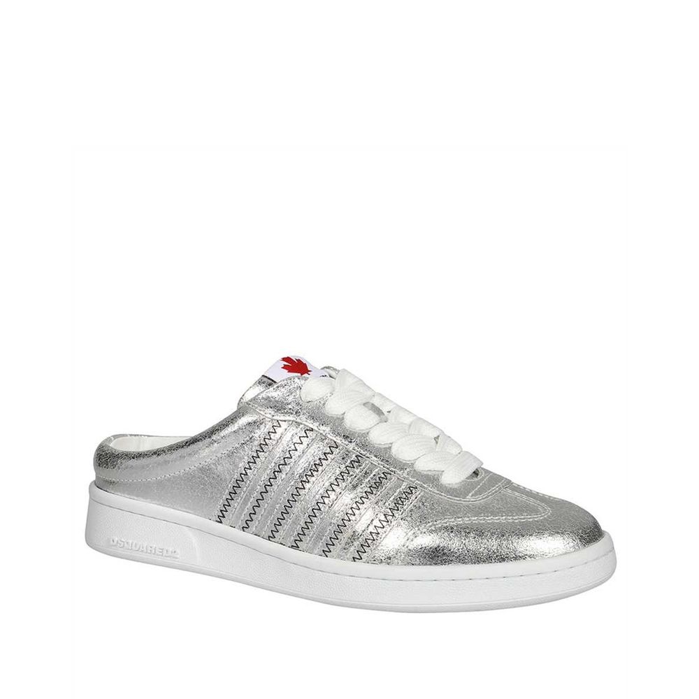 Dsquared² Silver Calfskin Sneakers