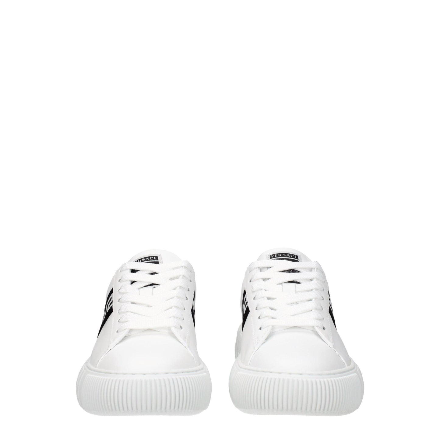 Versace White Leather Low Top Sneakers