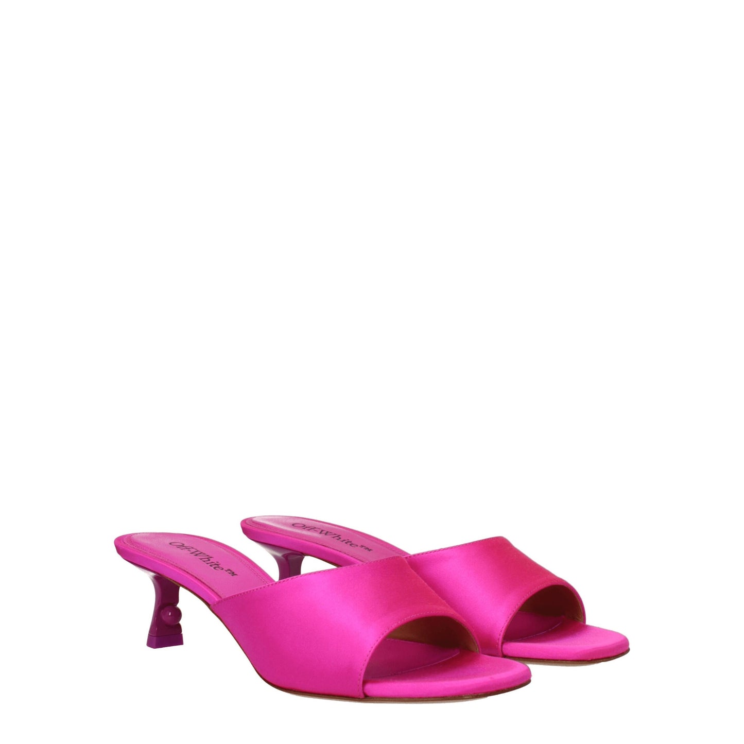 Off-White Pink Satin Stiletto Heel Sandals