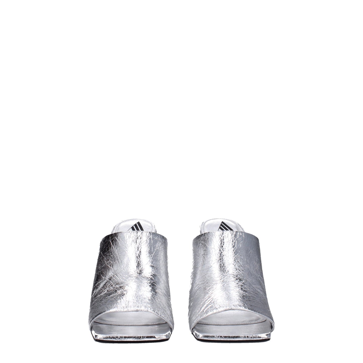 The Attico Gray Leather Platform Sandals
