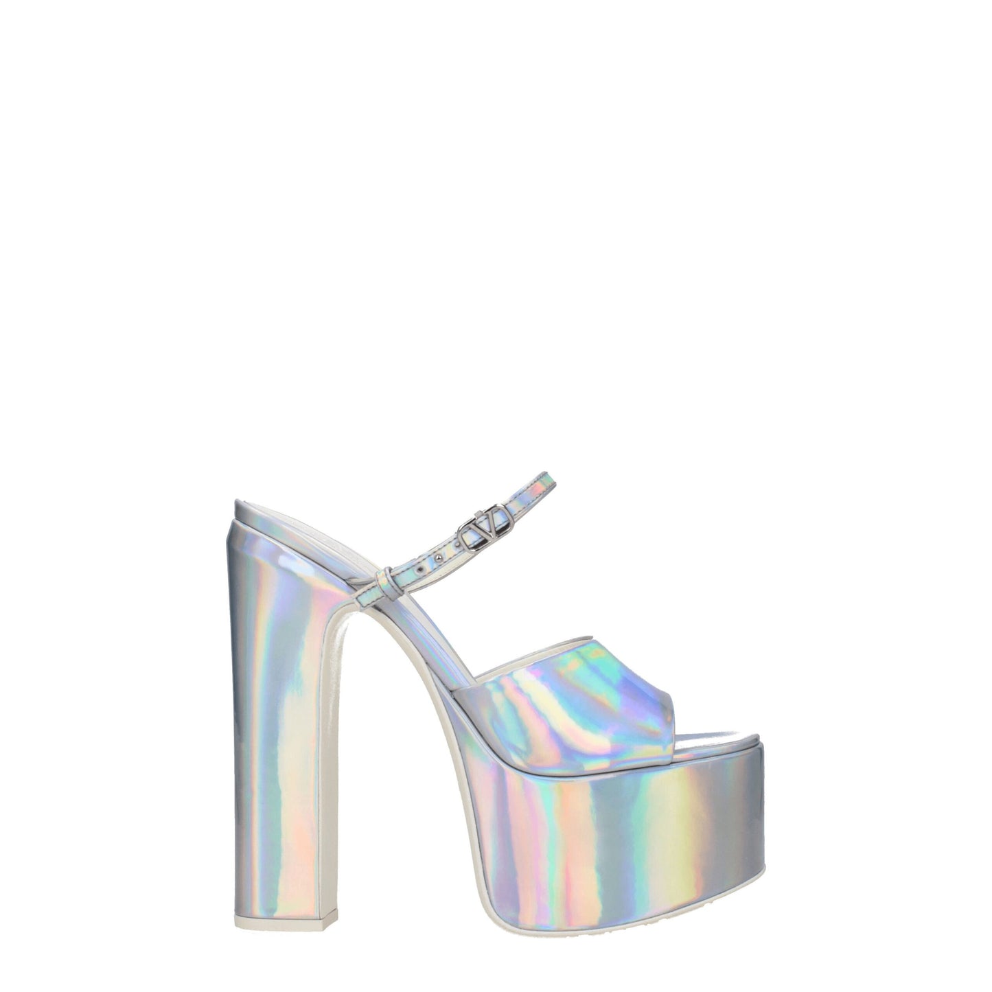 Valentino Garavani Gray Leather Platform Sandals