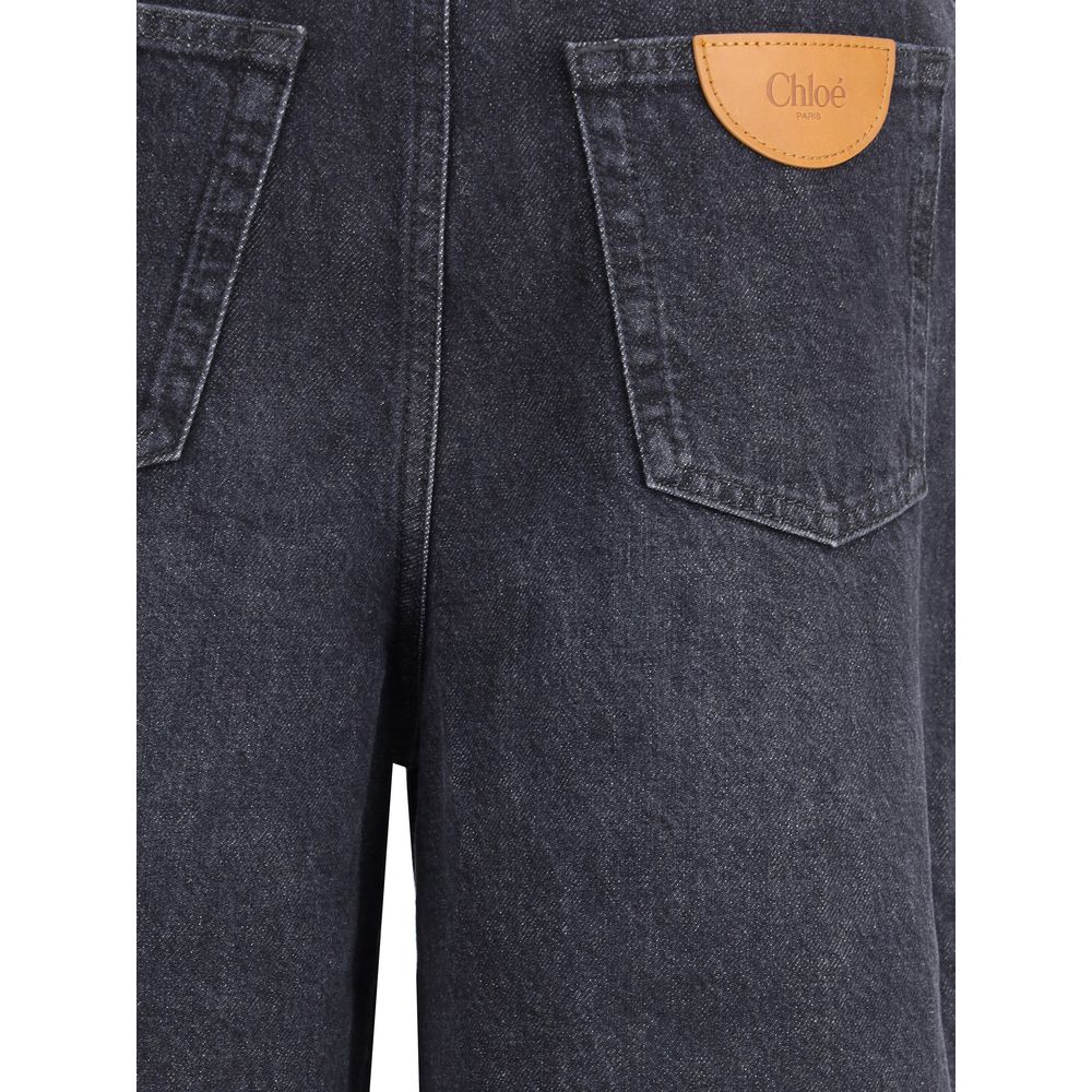 Chloé Black Cotton Flared Jeans