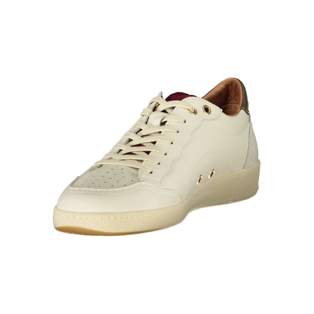 Blauer White Leather Men Sneaker