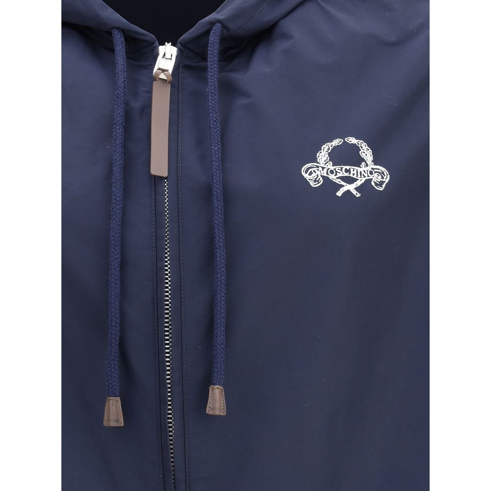 Moschino Blue Polyester Shell Jacket