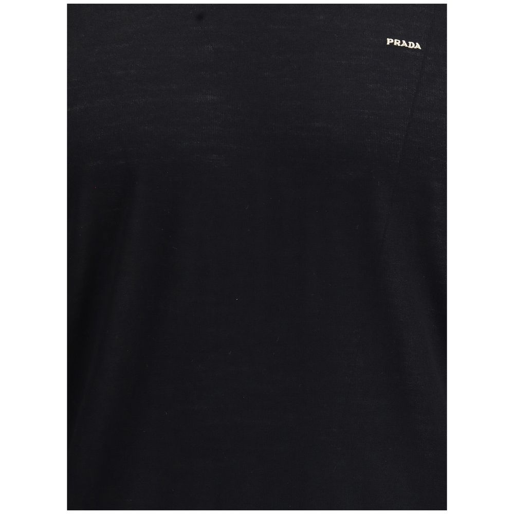 Prada Black Fleece Wool Sweatshirt