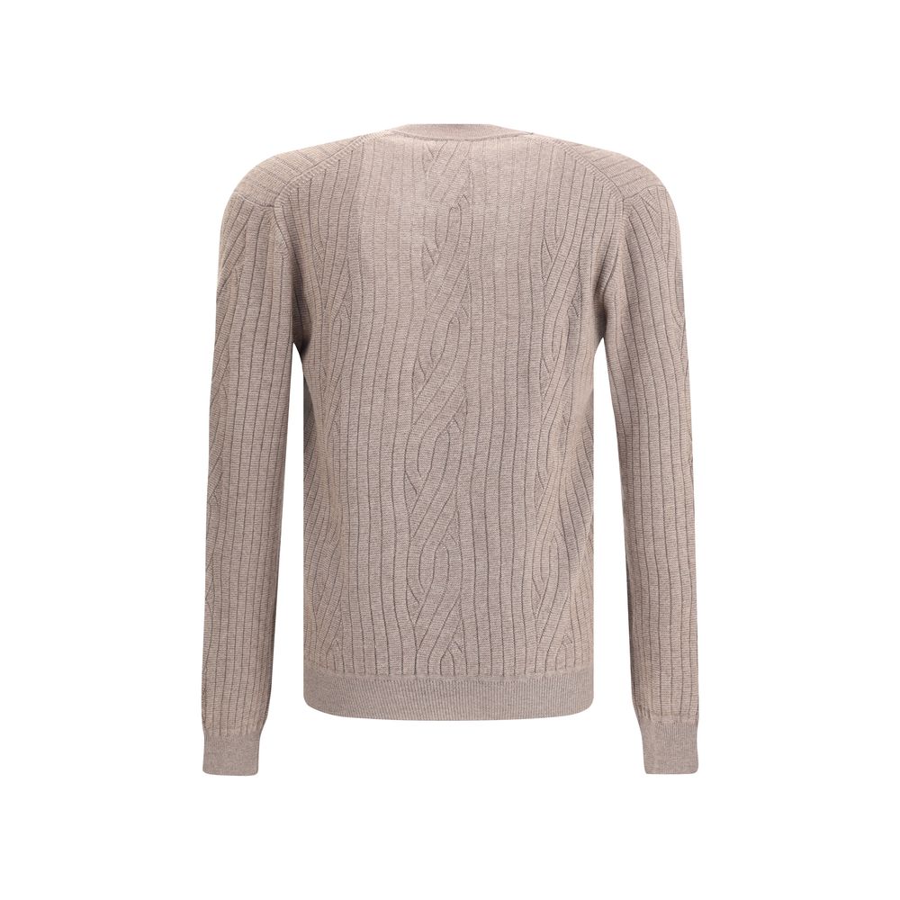 Brioni Brown Wool Cardigan