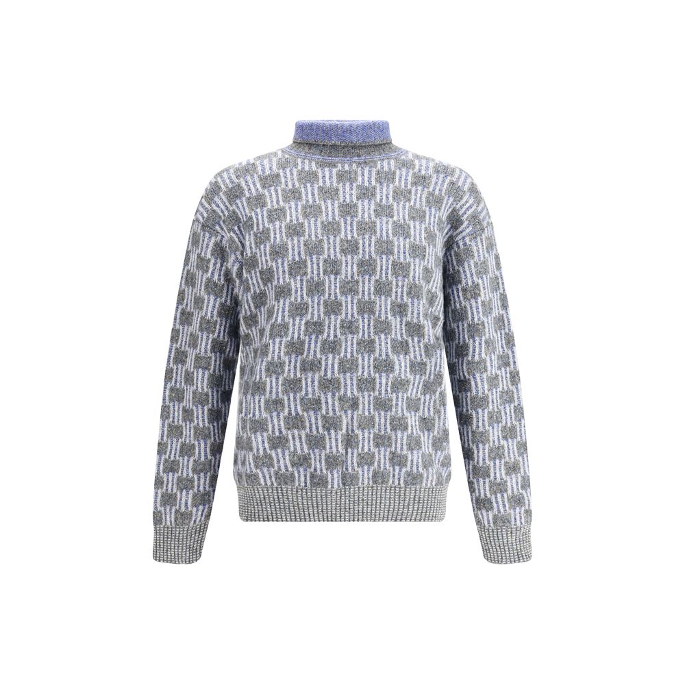 Giorgio Armani Light Blue Cotton Turtleneck