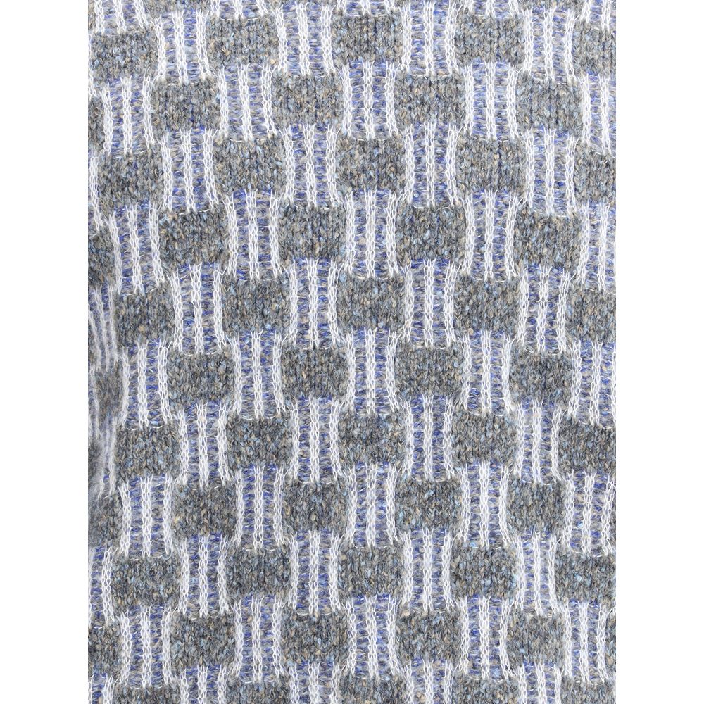 Giorgio Armani Light Blue Cotton Turtleneck