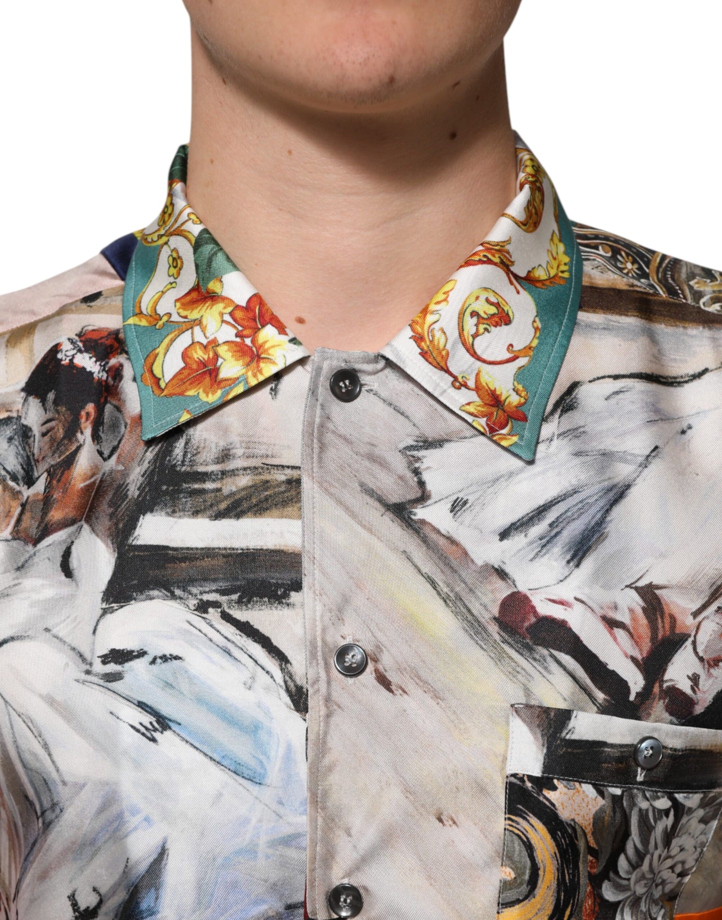 Dolce & Gabbana Multicolor Shell Print Hawaii Casual Shirt