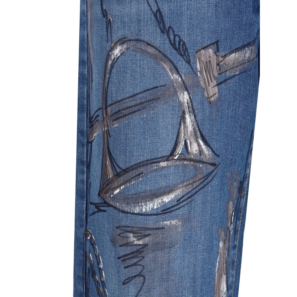 Ella Blue Cotton Slim Fit Jeans