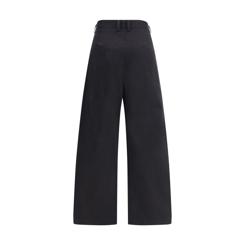 Ella Black Cotton Casual Pants