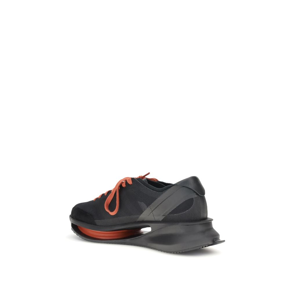 Y-3 Black Leather Athletic Sneakers