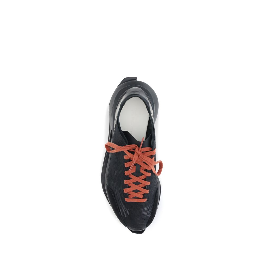 Y-3 Black Leather Athletic Sneakers