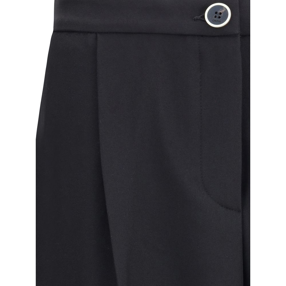 Cruna Black Polyester Casual Pants