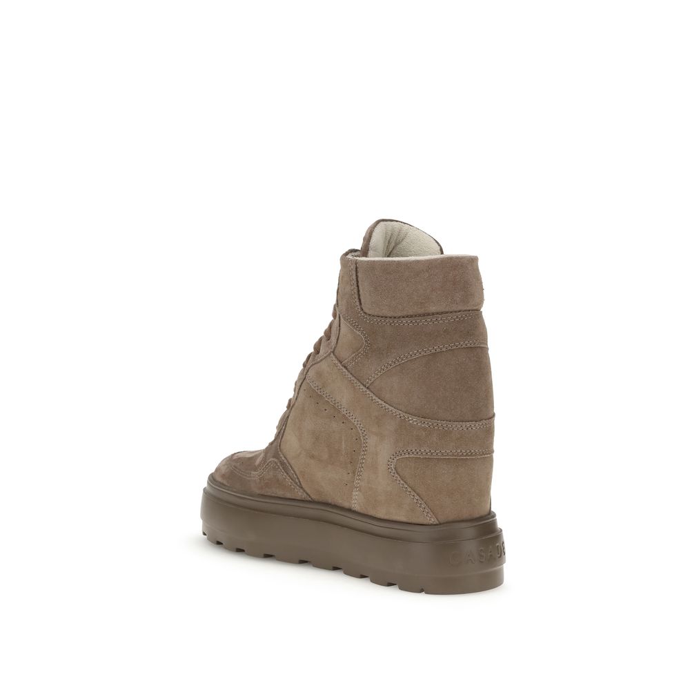 Casadei Beige Calf Leather Bos Taurus Sneakers
