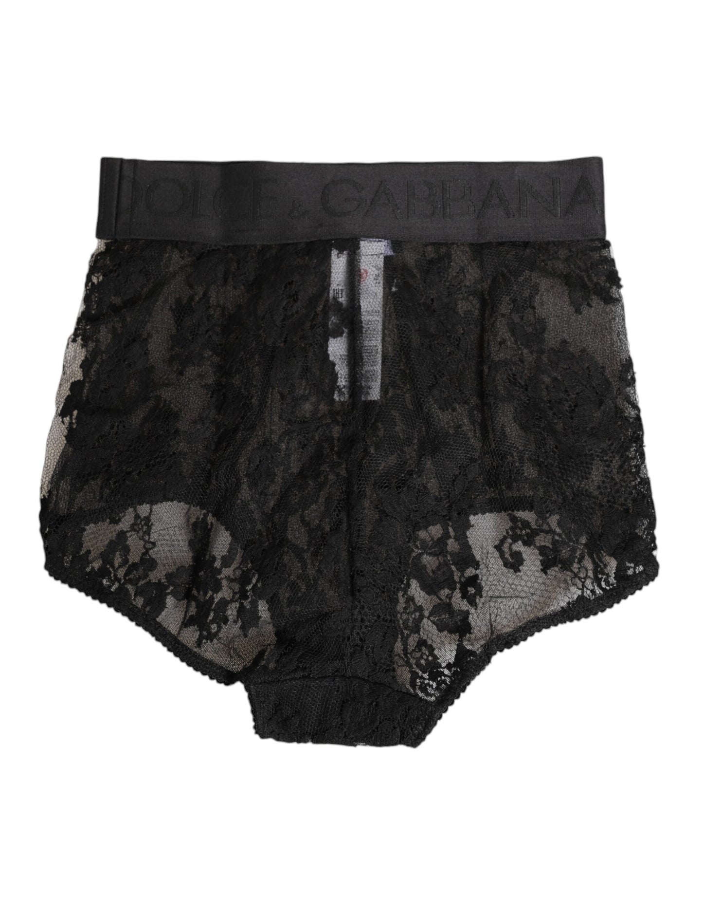 Dolce & Gabbana High Waist Briefs Black Floral Lace Underwear