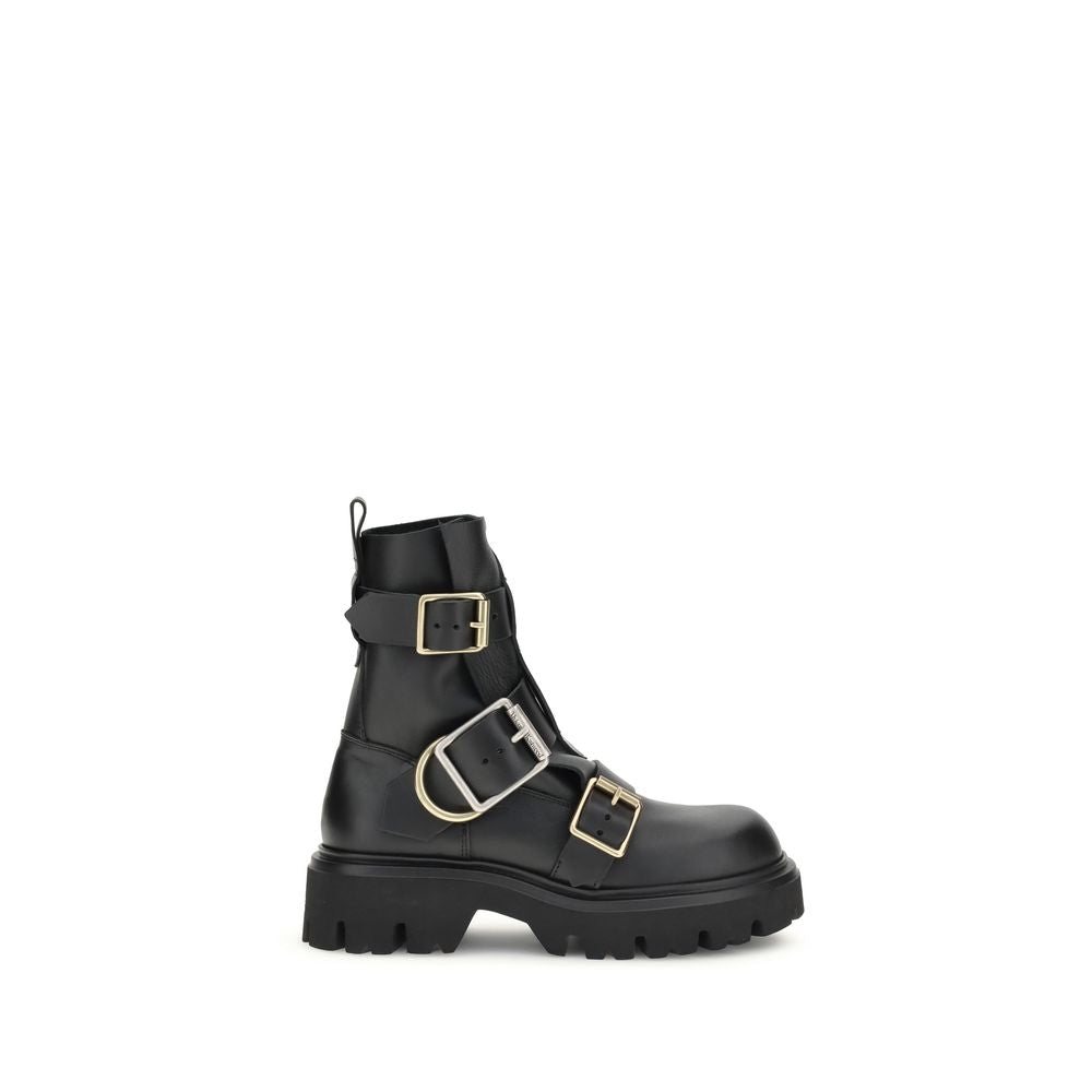 Vivienne Westwood Black Calf Leather Bos Taurus Ankle Boots