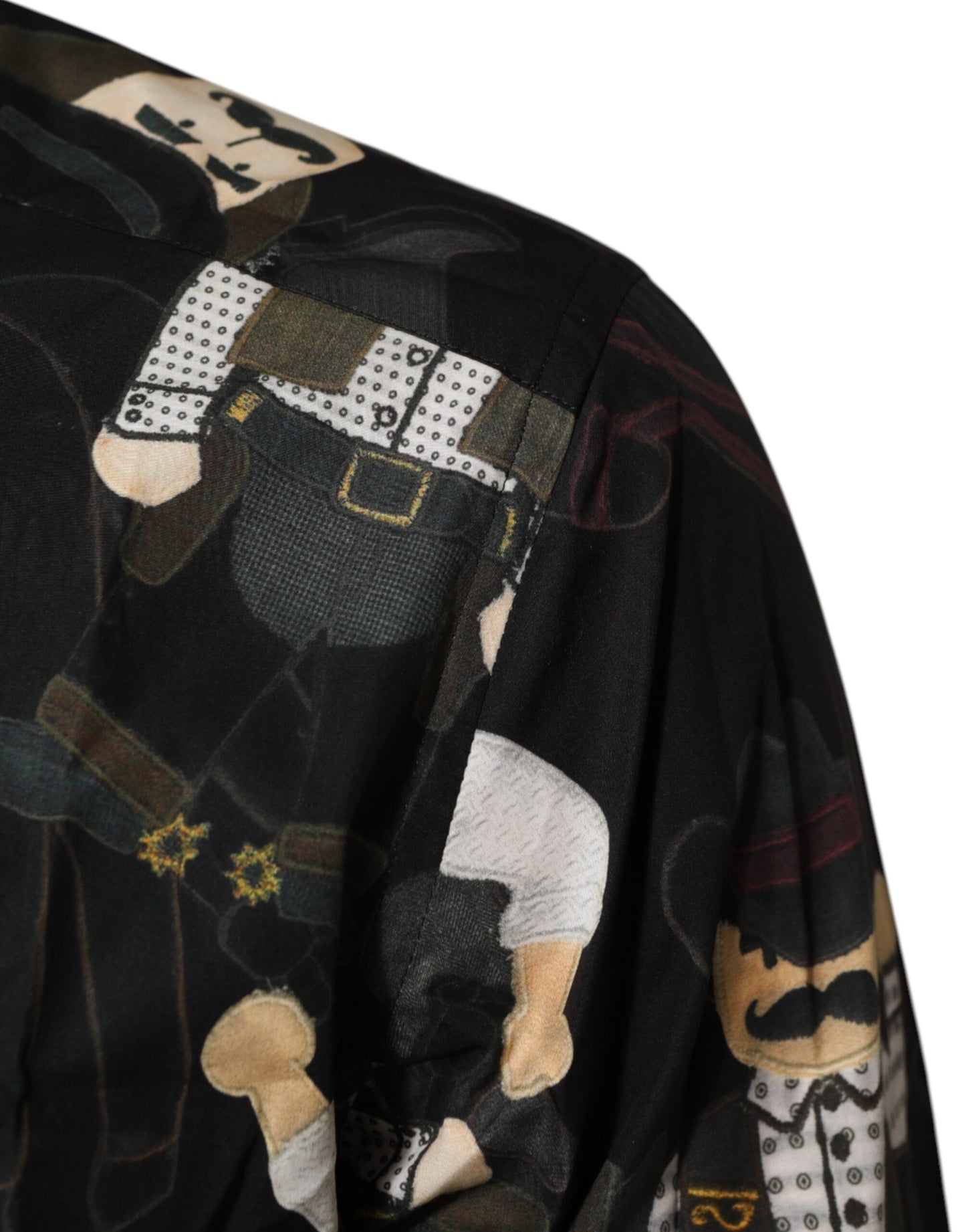 Dolce & Gabbana Black Cowboy Collared GOLD Formal Dress Shirt