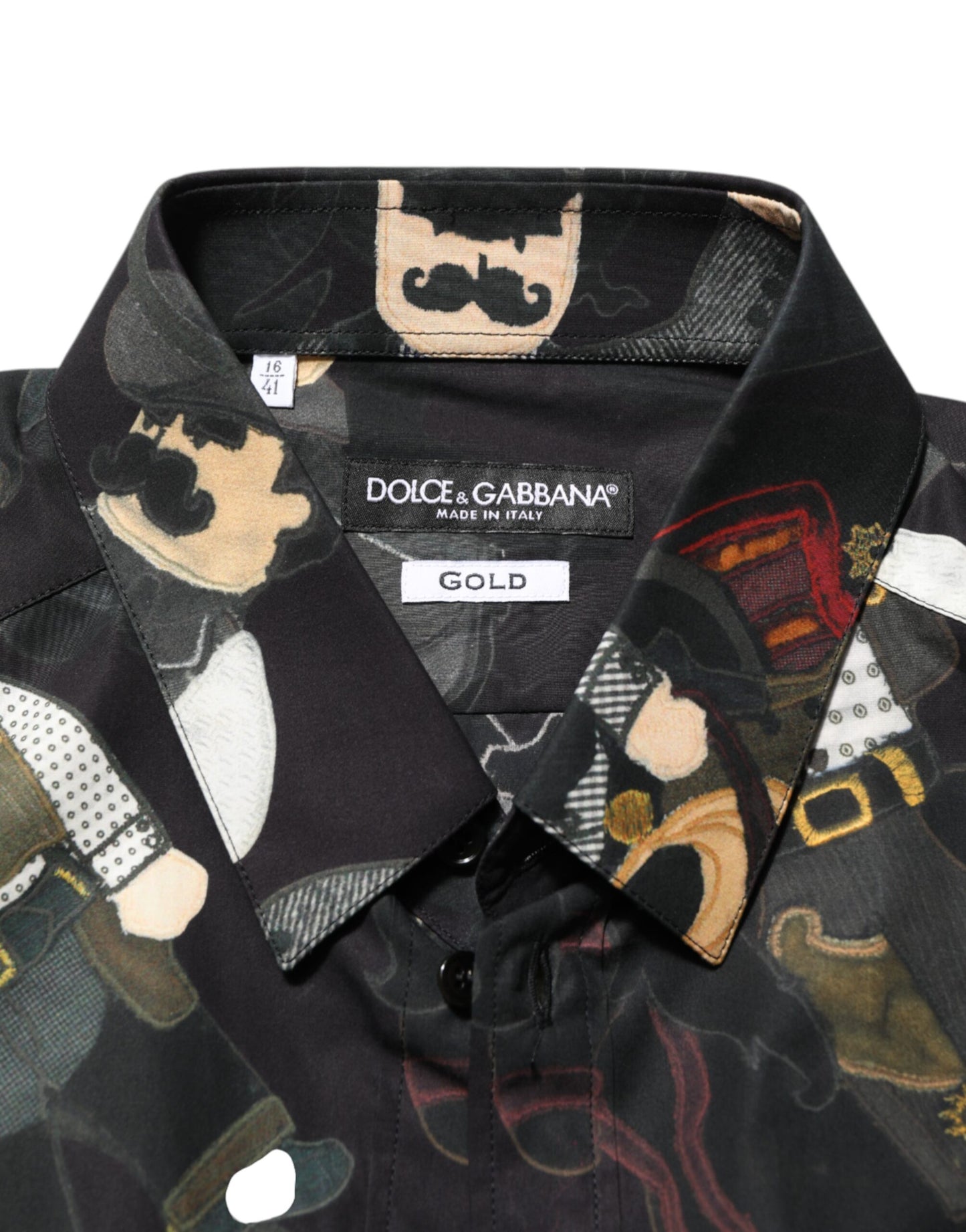 Dolce & Gabbana Black Cowboy Collared GOLD Formal Dress Shirt