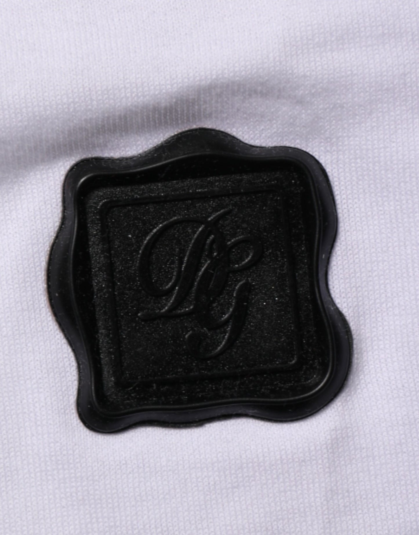 Dolce & Gabbana White Cotton Logo Patch Crew Neck T-shirt