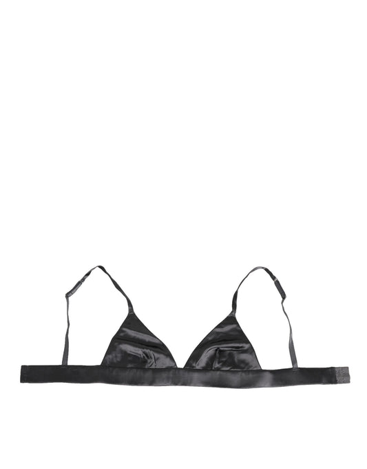Dolce & Gabbana Black Silk Satin Triangle Soft Cup Underwear