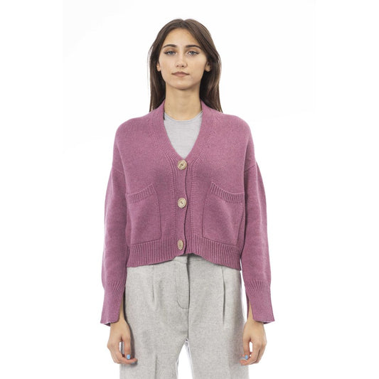 Alpha Studio Multicolor Merino Wool Women Cardigan