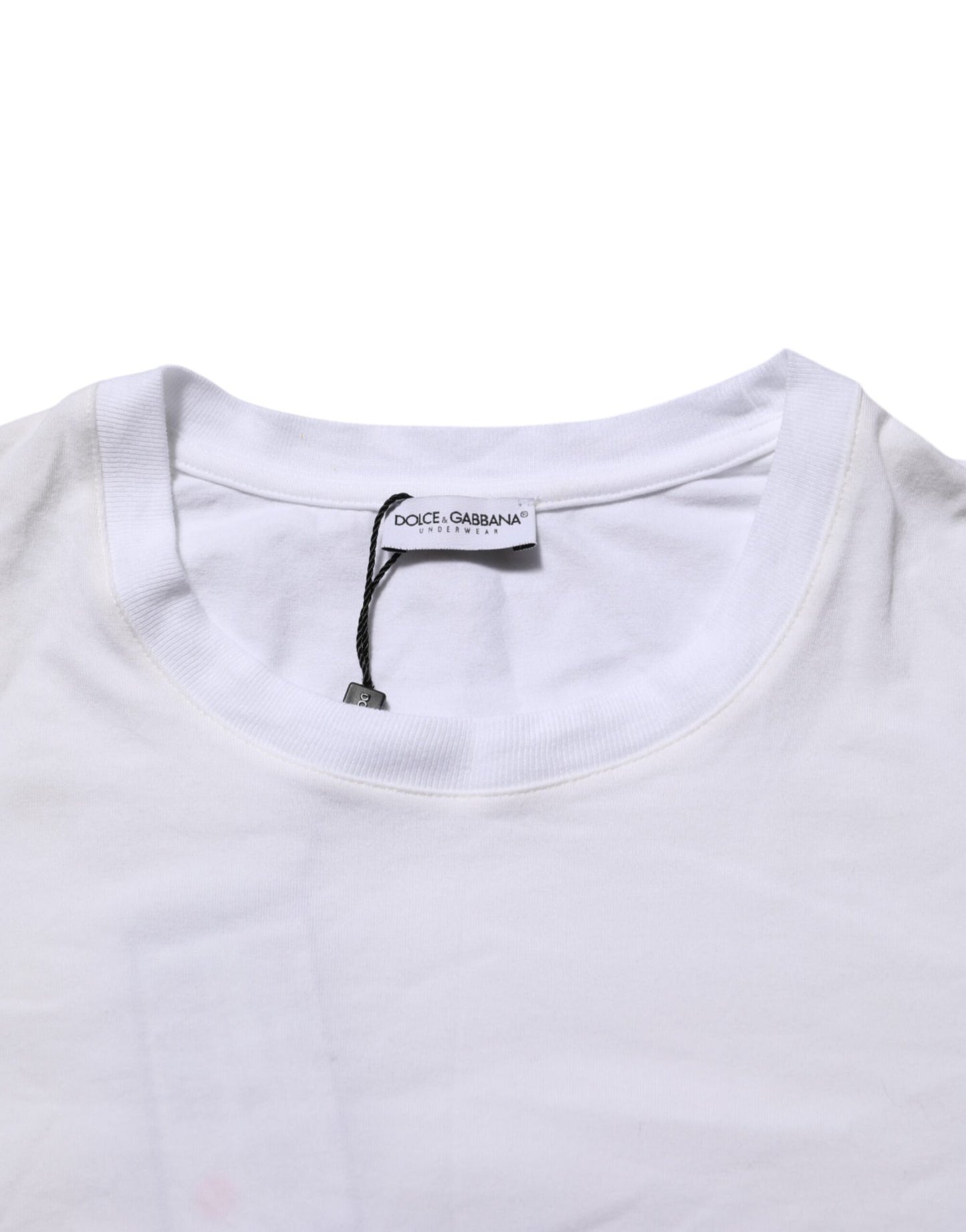 Dolce & Gabbana White Cotton Round Neck Underwear T-shirt