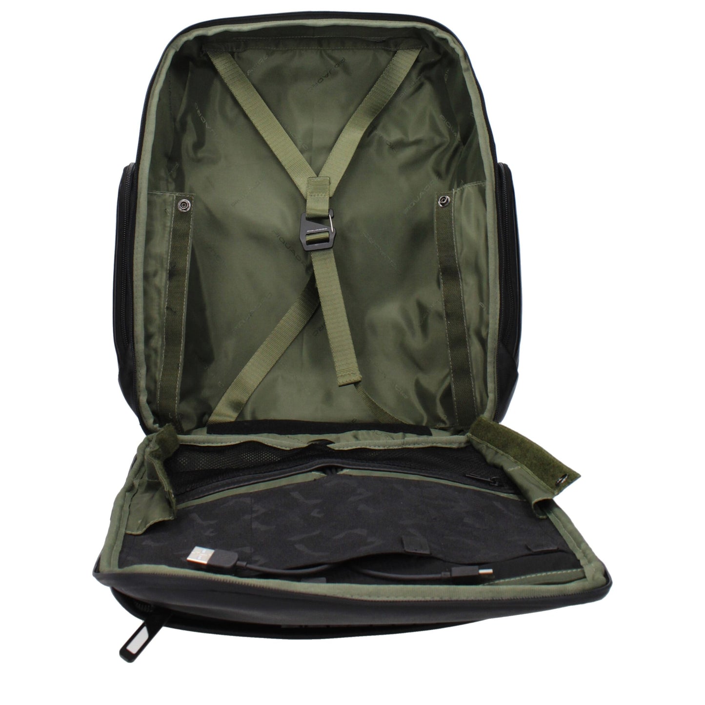 Piquadro Black Leather Backpack