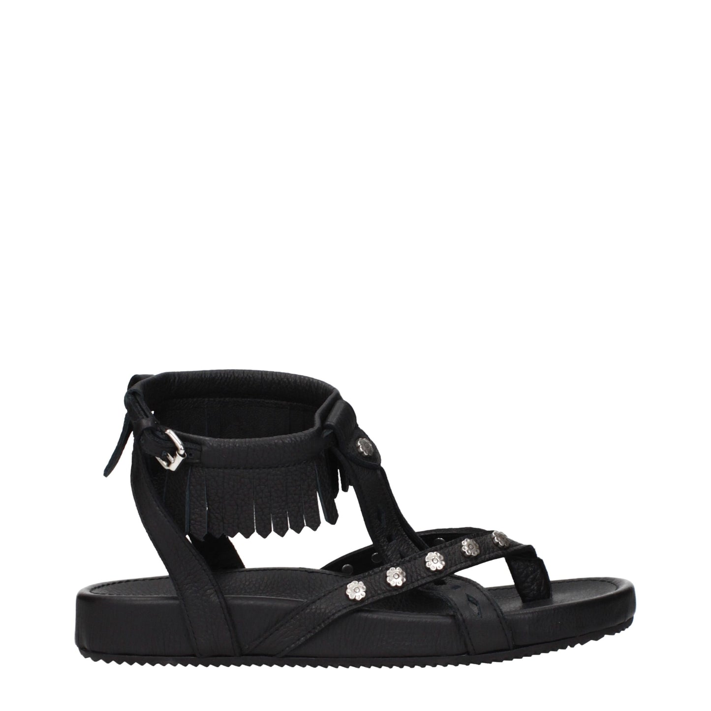 Isabel Marant Black Leather Flat Sandals