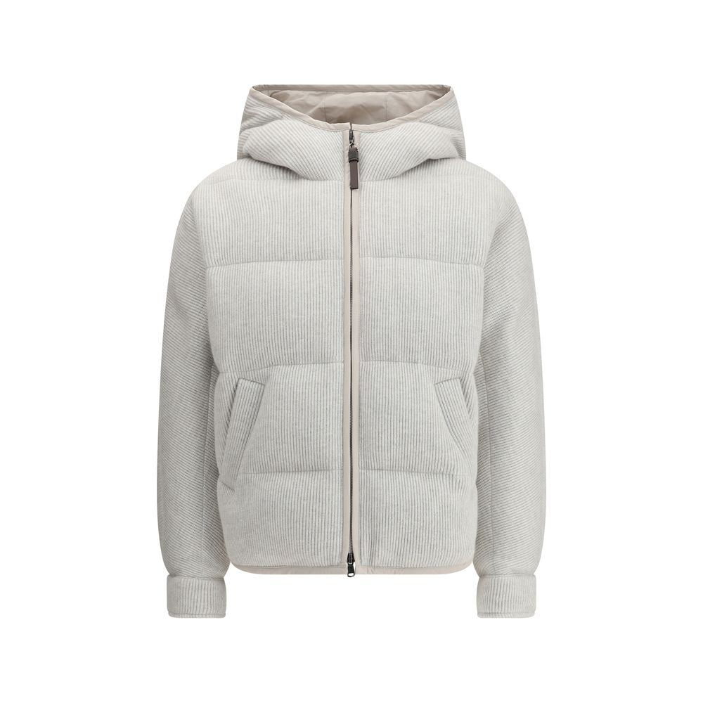 Brunello Cucinelli Gray Cashmere Full-Length Jacket