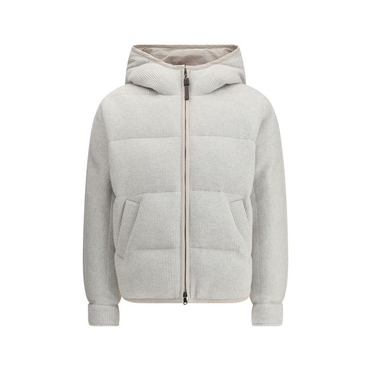 Brunello Cucinelli Gray Cashmere Full-Length Jacket