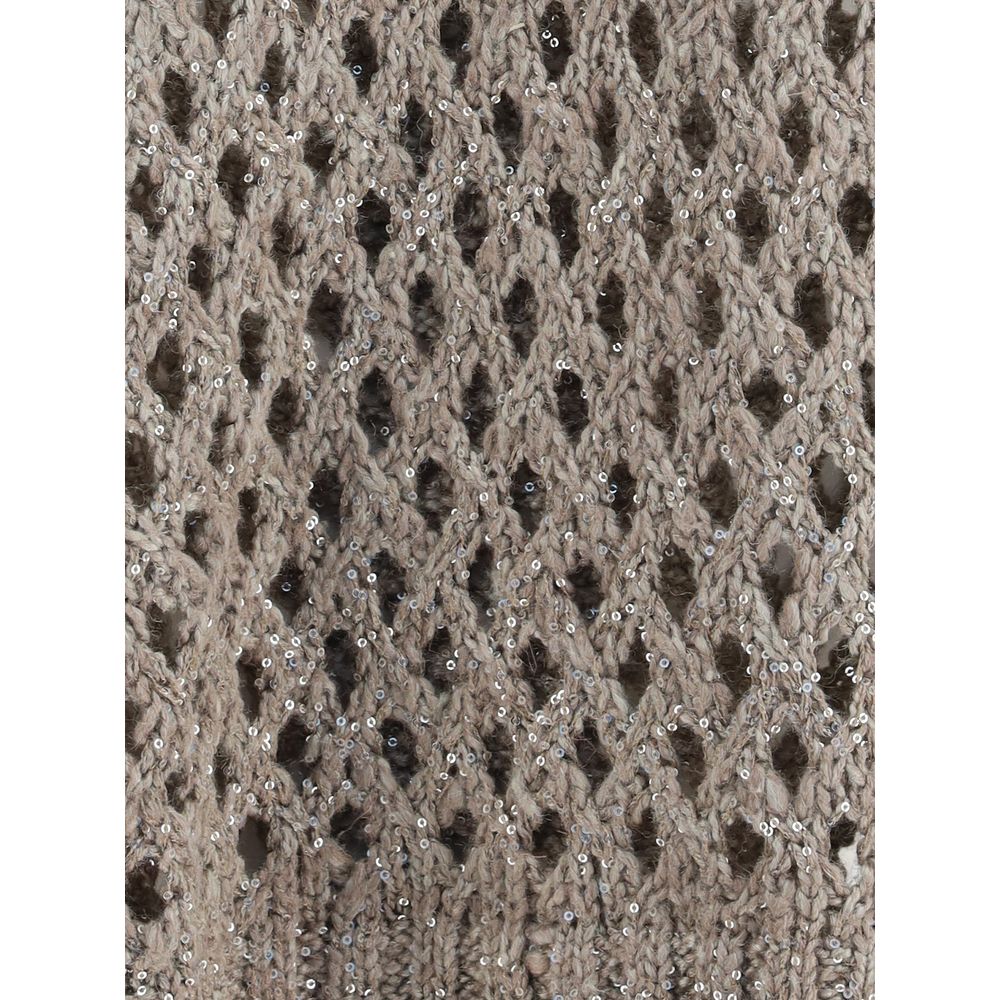 Brunello Cucinelli Brown Silk Sweatshirt