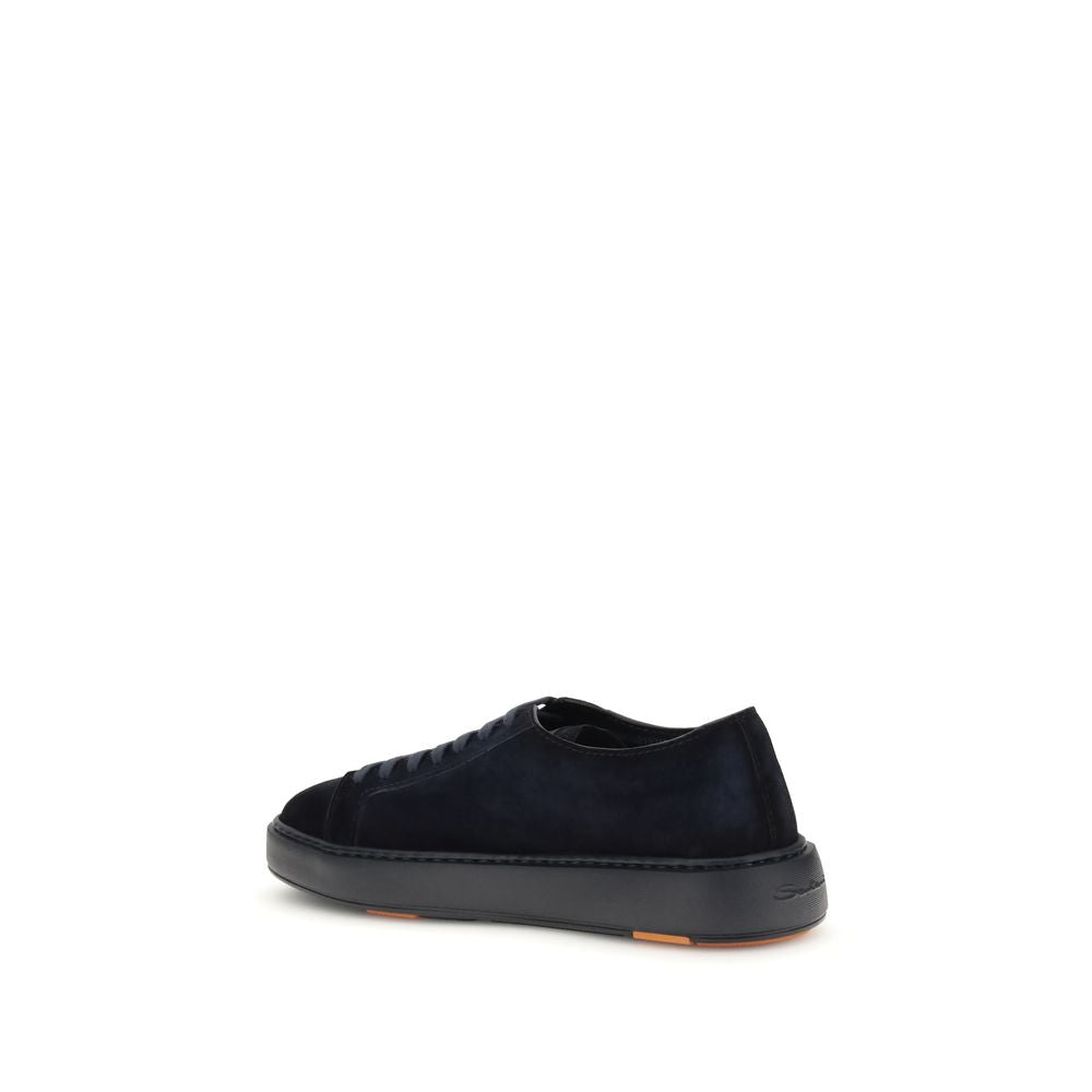Santoni Blue Calf Leather Bos Taurus Sneakers
